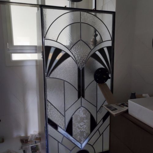 Création d'une paroi de douche, Art Déco
