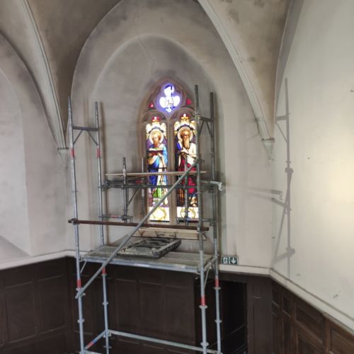 Restauration Vitraux église Saint-Priest - Dépose
