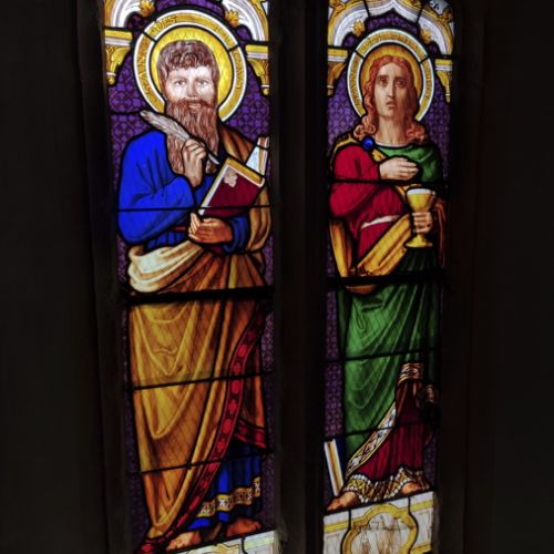 Restauration Vitraux église Saint-Priest - Pose des vitraux