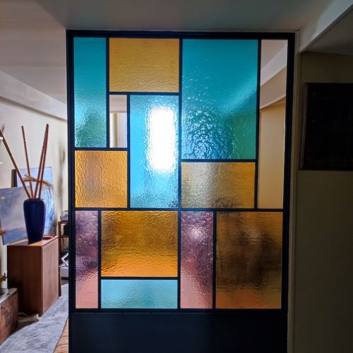Création verrière avec verre martelé