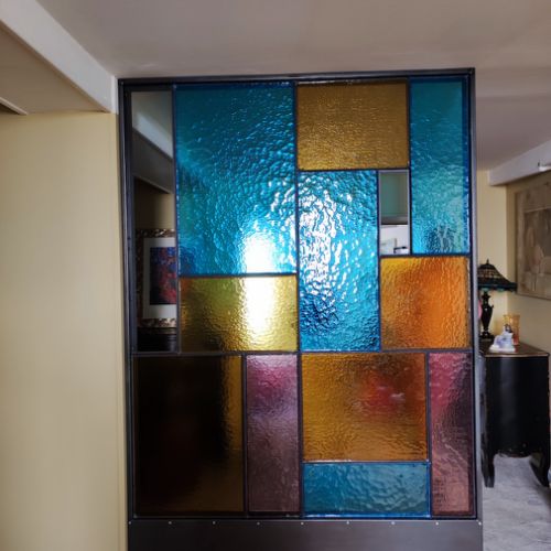Création verrière avec verre martelé